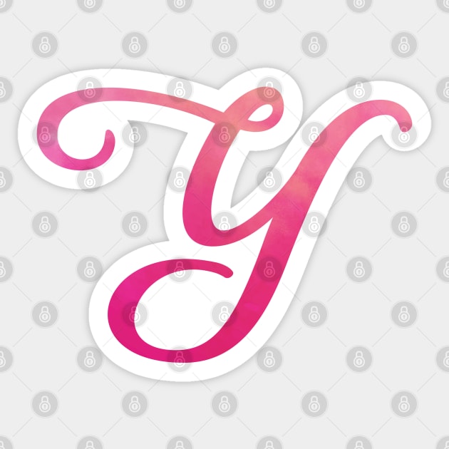 Letter Y Monogram, Pink Color Personalized Design Sticker by Star58